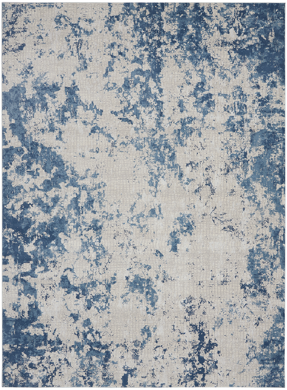 Nourison Rugs - Rustic Textures Rectanglular RUS16 Rug in Grey / Blue - 3.2m x 2.4m