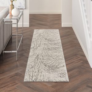 Nourison Rugs   Rustic Textures Runner RUS17 Rug in Ivory  Grey   23m x 066m | Shackletons