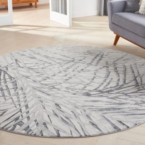 Nourison Rugs   Rustic Textures Circular RUS17 Rug in Ivory  Grey   16m x 16m | Shackletons