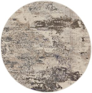 Nourison Rugs Celestial Round Rug 122m x 122m in Ivory Grey | Shackletons