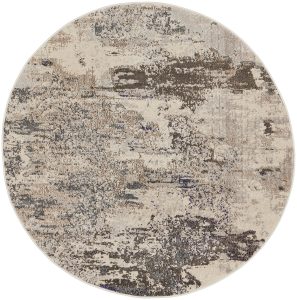 Nourison Rugs Celestial Round Rug   122m x 122m in Ivory Grey | Shackletons