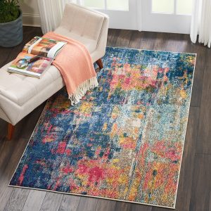 Nourison Rugs Celestial Rectangular Rug   32m x 239m in Blue Yellow | Shackletons