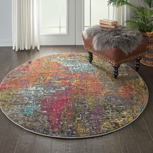 Nourison Rugs Celestial Round Rug 239m x 239m in Sunset | Shackletons