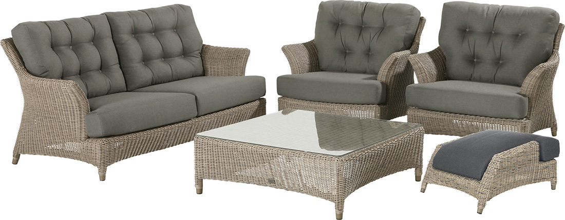 4 Seasons Outdoor Valentine Lounge Set with Footstool