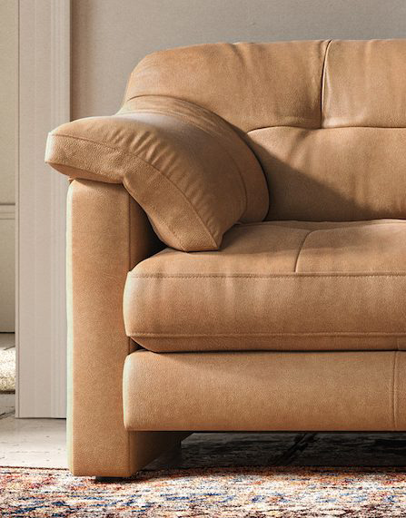 Alexander James Duffy 3 Seat Sofa in Soul Camel Leather