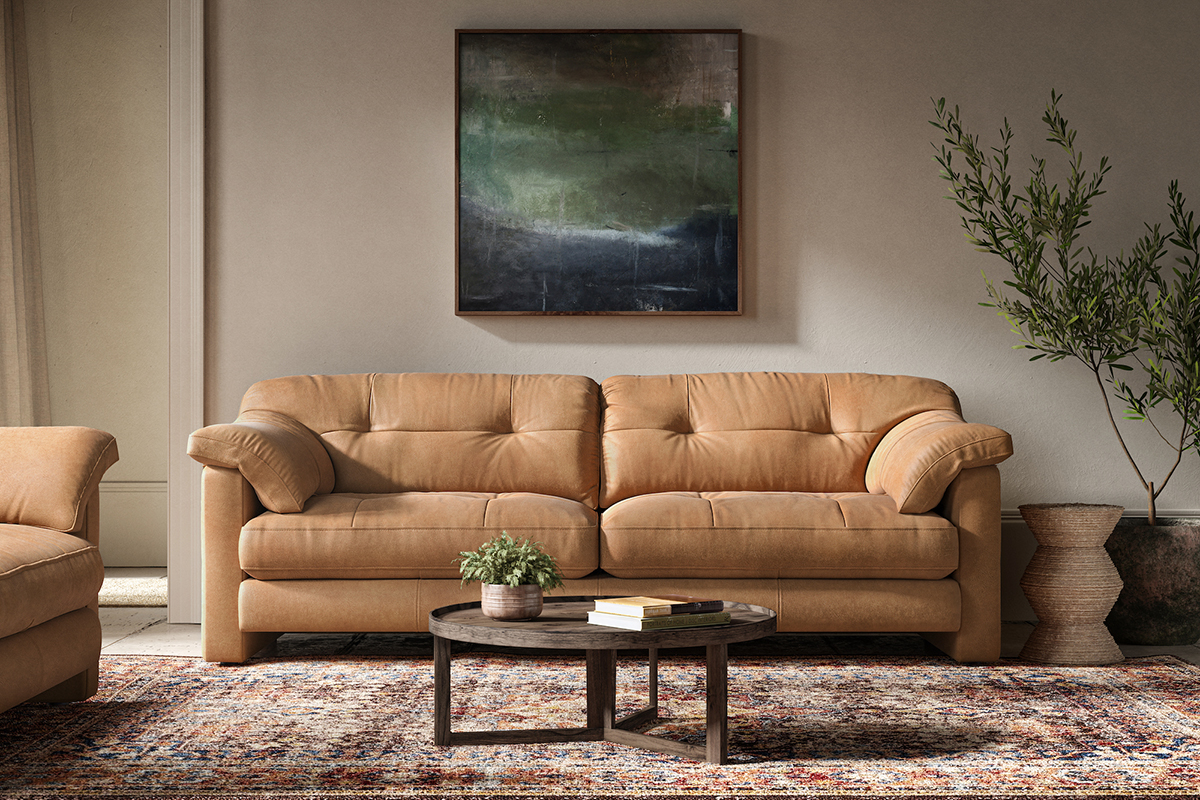 Alexander & James Duffy 3 Seat Sofa in Soul Camel Leather