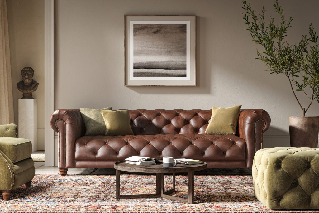 Alexander & James Stax Midi Sofa in Kodak Clove Leather