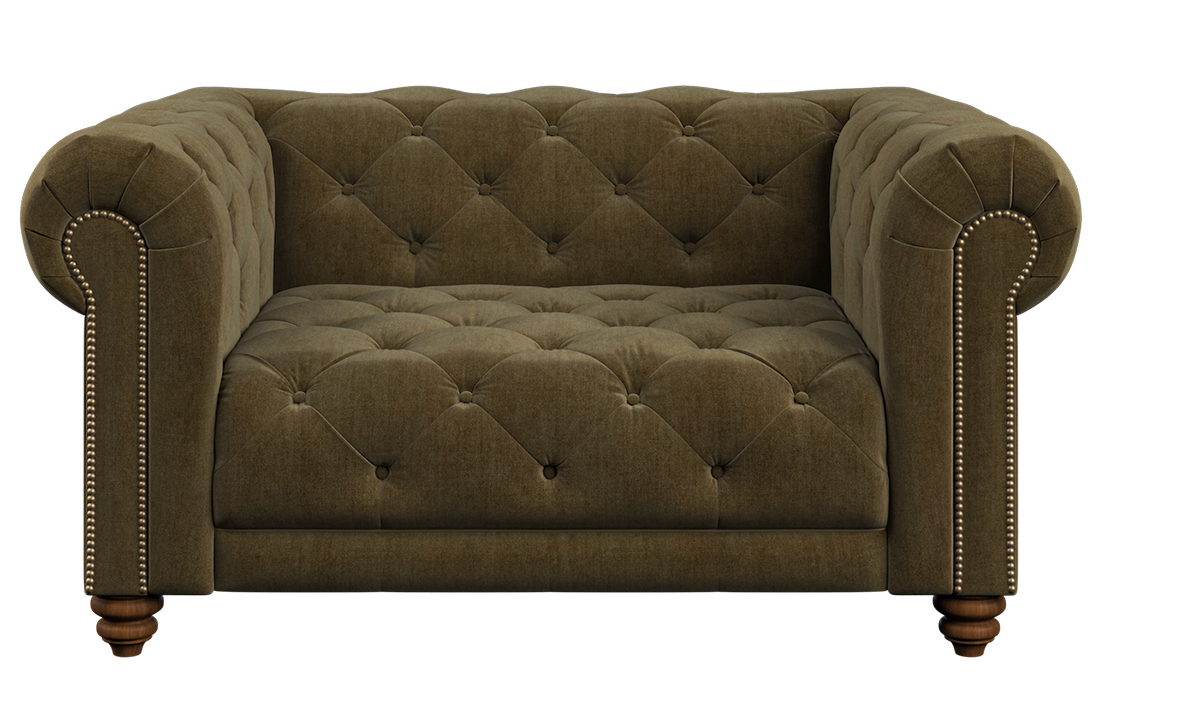 Alexander & James Stax Snuggler Sofa in Oasis Sage Fabric