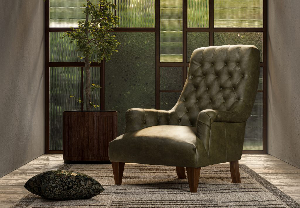 Alexander & James Jojo Accent Chair in Kodak Palm Leather