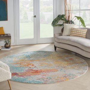 Nourison Rugs Celestial Round Rug   239m x 239m in Sealife | Shackletons
