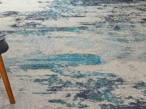 Nourison Rugs Celestial Round Rug   16m x 16m in Ivory Teal Blue | Shackletons