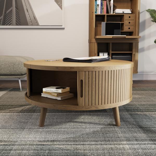 Carlton Furniture - Tambour - Grey Coffee Table