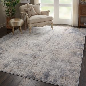 Nourison Rugs   Rustic Textures Rectanglular RUS01 Rug in Grey  Beige   32m x 24m | Shackletons