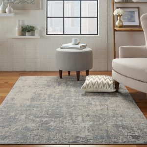 Nourison Rugs   Rustic Textures Rectanglular RUS01 Rug in Ivory  Silver   18m x 12m | Shackletons