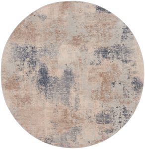 Nourison Rugs Rustic Textures Circular RUS02 Rug in Beige Grey 24m x 24m | Shackletons