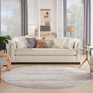 Nourison Rugs   Rustic Textures Circular RUS03 Rug in Beige   24m x 24m | Shackletons