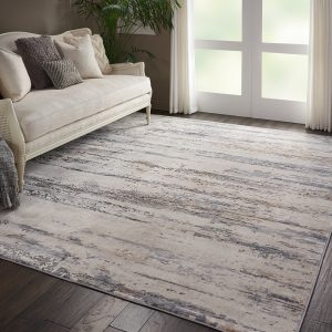Nourison Rugs   Rustic Textures Rectanglular RUS04 Rug in Beige  Grey   39m x 28m | Shackletons