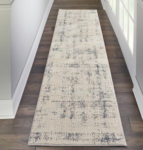 Nourison Rugs   Rustic Textures Runner RUS06 Rug in Ivory  Blue   23m x 066m | Shackletons
