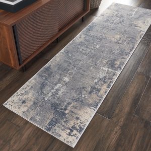 Nourison Rugs   Rustic Textures Runner RUS06 Rug in Grey  Beige   23m x 066m | Shackletons