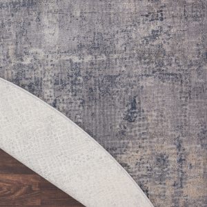 Nourison Rugs   Rustic Textures Circular RUS06 Rug in Grey  Beige   16m x 16m | Shackletons
