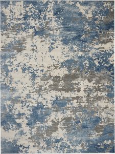 Nourison Rugs Rustic Textures Rectanglular RUS08 Rug in Grey Blue 39m x 28m | Shackletons
