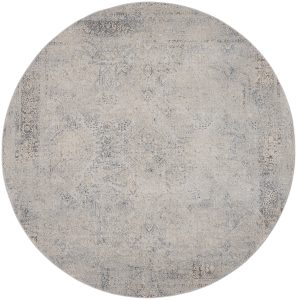 Nourison Rugs   Rustic Textures Circular RUS09 Rug in Ivory  Light Blue   16m x 16m | Shackletons