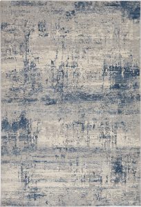 Nourison Rugs Rustic Textures Rectanglular RUS10 Rug in Ivory Blue 18m x 12m | Shackletons