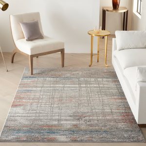 Nourison Rugs   Rustic Textures Rectanglular RUS12 Rug in Grey  Multicolour   22m x 16m | Shackletons