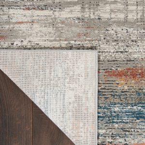 Nourison Rugs   Rustic Textures Rectanglular RUS12 Rug in Grey  Multicolour   22m x 16m | Shackletons
