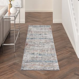 Nourison Rugs   Rustic Textures Runner RUS14 Rug in Grey Multicolour   23m x 066m | Shackletons