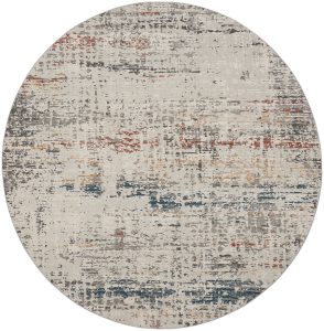 Nourison Rugs   Rustic Textures Circular RUS14 Rug in Grey Multicolour   16m x 16m | Shackletons