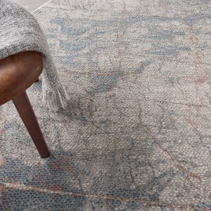 Nourison Rugs   Rustic Textures Circular RUS15 Rug in Grey  Blue   16m x 16m | Shackletons