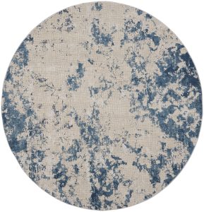 Nourison Rugs   Rustic Textures Circular RUS16 Rug in Grey  Blue   16m x 16m | Shackletons
