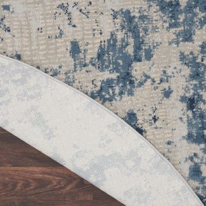 Nourison Rugs   Rustic Textures Circular RUS16 Rug in Grey  Blue   16m x 16m | Shackletons