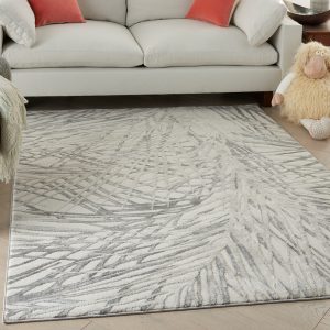 Nourison Rugs Rustic Textures Rectanglular RUS17 Rug in Ivory Grey 18m x 12m | Shackletons