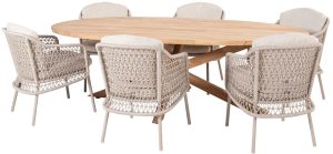 4 Seasons Outdoor Puccini 6 Seat Oval Dining Set | Shackletons