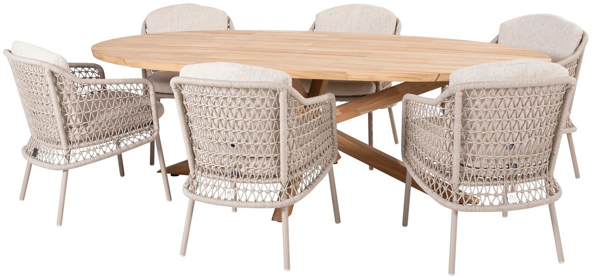 4 Seasons Outdoor Puccini 6 Seat Oval Dining Set