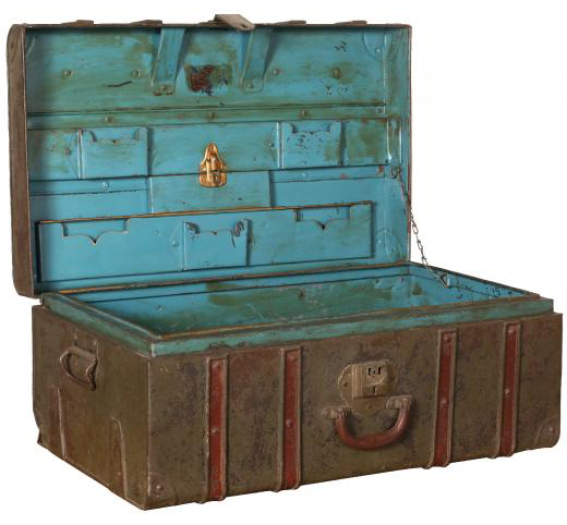 Carlton Furniture - Metal Trunk with Natural Finish