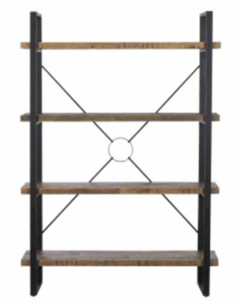 Carlton Furniture - X-O Metal Bookcase - Sleeper Wood