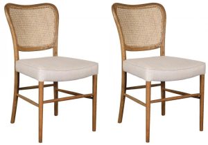 Pair of Carlton Furniture in Anouk Dining Chairs with Rattan Back | Shackletons