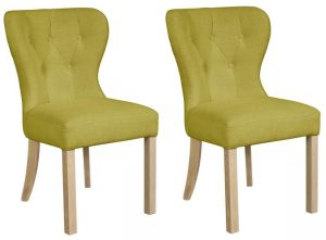 Pair of Carlton Furniture in Abby Dining Chairs in Juniper with White Oiled Legs | Shackletons