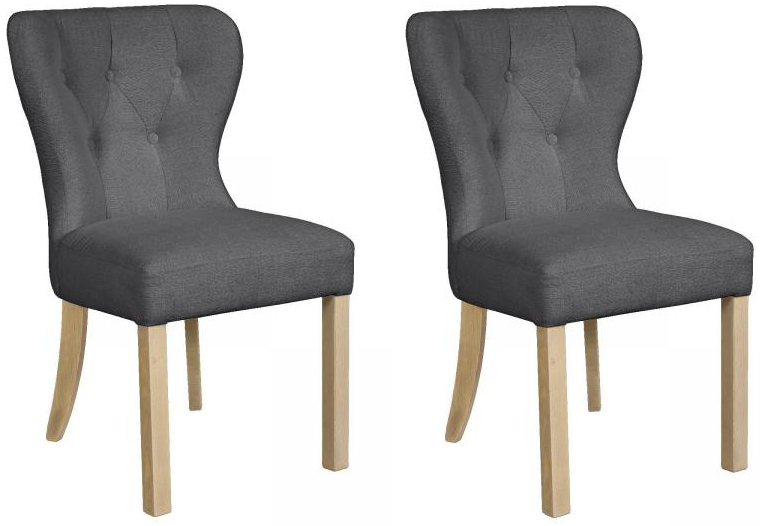 Pair of Carlton Furniture in Abby Dining Chairs in Smoke with White Oiled Legs