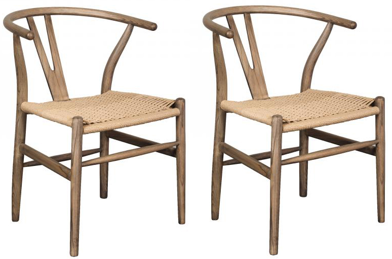 Pair of Carlton Furniture in Holcot Wishbone Dining Chairs