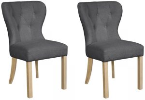Pair of Carlton Furniture Abby Dining Chairs in Smoke with White Oiled Legs | Shackletons