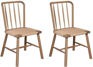 Pair of Carlton Furniture Spindle Back Dining Chairs with Woven Seat Pad | Shackletons