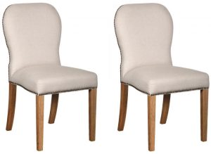 Pair of Carlton Furniture PAvilion Dining Chairs in Linen | Shackletons