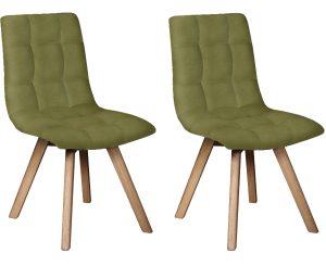 Pair of Carlton Furniture in Dolomite Dining Chairs in Olive | Shackletons