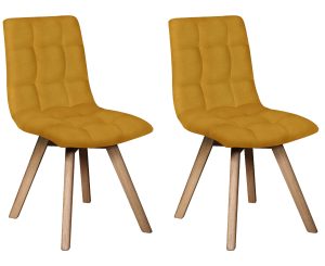 Pair of Carlton Furniture Dolomite Dining Chairs in Mustard | Shackletons