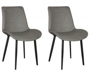 Pair of Carlton Furniture in Kos Dining Chairs in Grey | Shackletons