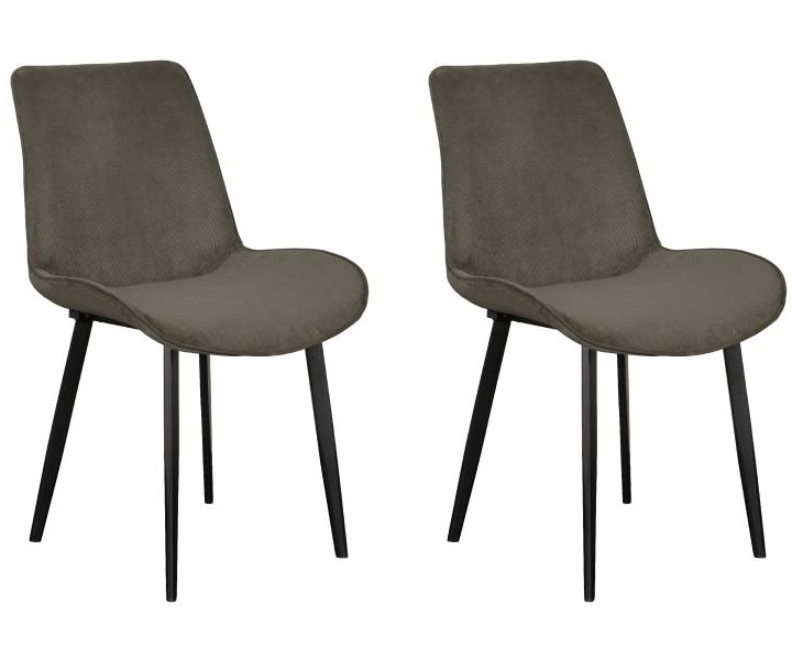 Pair of Carlton Furniture in Evia Dining Chairs in Grey Velvet
